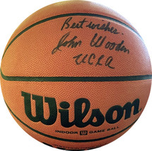 John Wooden signed Wilson Indoor Game NCAA Licensed Basketball w/ UCLA &amp; Best Wi - £311.70 GBP