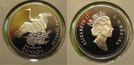 1995 Canada on the Wing Frosted Silver Whooping Crane Half Dollar Proof - $17.99