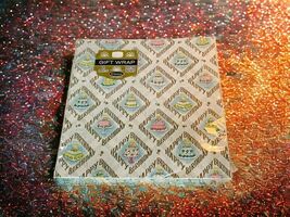 Whitman Vintage Happy Birthday Gift Wrap Wrapping Paper Birthday Cake USA - $15.87