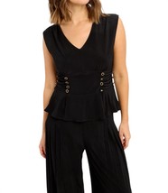 Frank Lyman sleeveless v-neck top in BLACK - £91.12 GBP