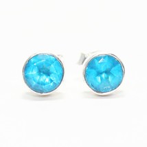 925 Sterling Silver Blue Topaz Earrings Handmade Jewelry Gemstone Earrings - £26.53 GBP