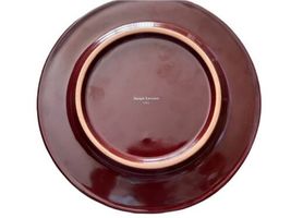2pc Ralph Lauren Stoneware 9" Burgundy Salad Plate Lot Made in Italy image 8