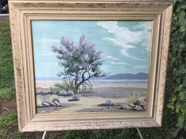 EVELYN HAINES Original 1950 MODERN DESERT LANDSCAPE PLEIN AIR GOUACHE WA... - £879.29 GBP