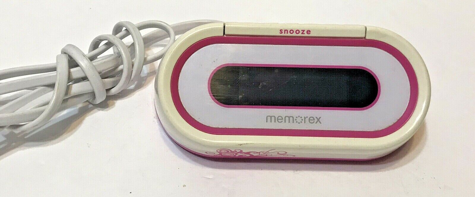 Memorex AM/FM Alarm Clock Radio Pink & White W207-PNK Tested Used - $17.58