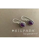 Silpada Sterling Silver Oval Purple Amethyst Earrings W1277 Bezel Set Ra... - $876.57 MXN