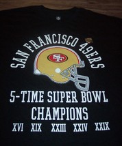 San Francisco 49ERS 5 Time Super Bowl Champions Nfl Football T-Shirt Mens Large - £15.82 GBP