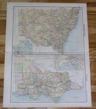 1900 Original Antique Map Of New South Wales And Victoria / Australia - £14.06 GBP