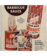 1949 Oscar Mayer Weiners Advertisement Beef Sticks BBQ Sauce Packet DWQQ17 - €17,23 EUR