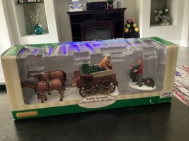 Lemax Caddington Village Christmas Tree Wagon Set of 2 #43451 Accessories Horses - £11.93 GBP