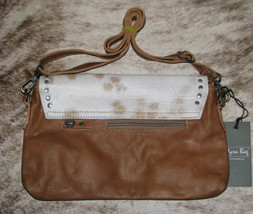 Myra #3380 Embossed Leather, Hairon 11&quot;x1.5&quot;x6.5&quot; Blossom Etched Shoulder Bag~ - £42.58 GBP