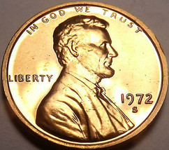 Blazing Red Proof 1972-S Lincoln Cent - £3.46 GBP
