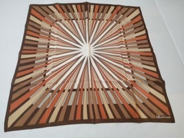 Starburst Anne Klein Vintage 100% Silk Scarf 21.5” Fall Neutral Colors Brown Tan - £25.71 GBP