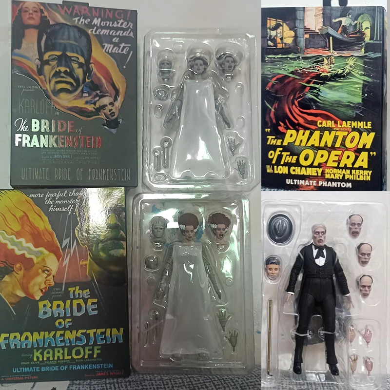 NECA Action Figures Of The Phantom Of Opera Lon Chaney The Bride Of Frankenstein - £35.14 GBP+