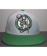 NBA Boston Celtics Mitchell and Ness Large Logo Fitted Cap Size 7 3/8 Gray/Green - £21.65 GBP