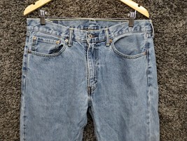 Levis 505 Jeans Men 36x34 Blue Regular Fit Straight Leg Casual Work Pants - £18.04 GBP