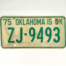 1975 United States Oklahoma Tulsa County Passenger License Plate ZJ-9493 - £14.70 GBP