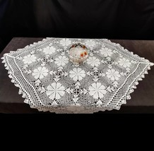 White Crochet Doily, Lace Crochet doily, Cotton doilies 34x34&#39;&#39; - £54.37 GBP