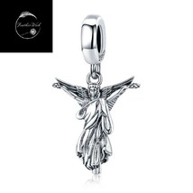 Guardian Angel Faith Charm Genuine Sterling Silver 925 For Bracelets Family Love - $22.05