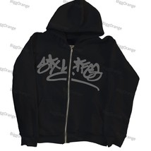 European and  printed pattern zipper hoodie Harajuku men coat lovers clothing to - £122.78 GBP