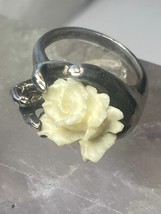 rose ring hand holding rose band  mothers day gift sterling silver women girls - £60.82 GBP