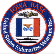 4&quot; Navy Uss Iowa Base Submarine Veteran&#39;s Inc Embroidered Patch - £23.63 GBP