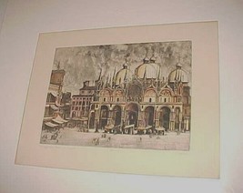 R. Angus &quot;The Piazza San Marco - After Canaletto&quot; Venice Signed Print 24&quot; x 18&quot; - $53.54