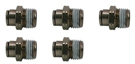 Male Straight 3/8&quot; Tube to 1/2&quot; Thread Push in Pneumatic Fitting 5 Pack ... - £9.88 GBP