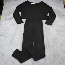 SHEIN 2 Piece Outfit Womens XS Black Long Sleeve Boat Neck Top Pullover ... - $24.63