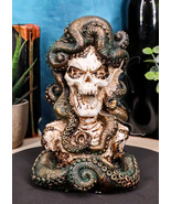Cecelia Octopus Sea Witch Skull Bust Backflow Incense Cone Burner Figurine - $43.45 CAD