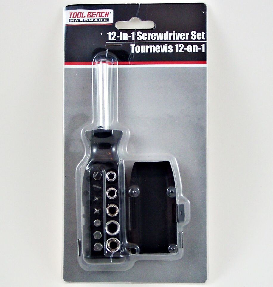 12-In-1 Screwdriver / Nut Driver / Allen Wrench Set w Bit Storage in Handle - $3.46
