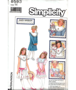 Simplicity Sewing Pattern 8593 Size 14 Daisy Kingdom Girls&#39; Dress &amp; Coll... - £5.11 GBP