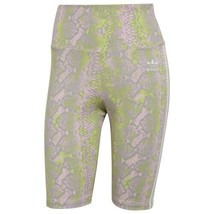 Adidas Originals Womens Bike Shorts HT5967 Green Pink Snake Print Size S Small - £27.89 GBP