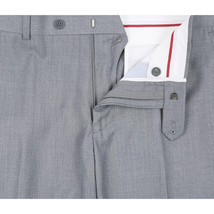 Men Renoir Flat Front Suit Separate Pants Slim Fit Soft Feel 202-2 Light Gray image 4