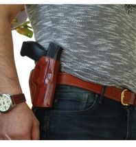 Fits WALTHER P99 AS 4.2”BBL Leather Paddle Holster With Open Top #5065# RH image 4