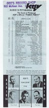 ORIGINAL Vintage KQV Pittsburgh January 31 1967 Music Survey Sonny &amp; Che... - £11.66 GBP