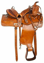 STG Pleasure Trail Saddle Comfy Seat Hand Carved Leather Western Horse Tack - £294.81 GBP+