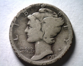 1917 Mercury Dime Good G Nice Original Coin From Bobs Coins Fast 99c Shipment - £5.27 GBP