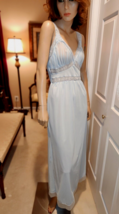 Vtg 40s 50s Charmode Bridal Blue Nightgown Sz 34 Feminine Romantic Glamo... - £51.31 GBP