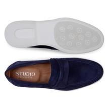 Belvedere Men's Walking Shoes Penny Loafer Niko Navy Suede Leather image 6