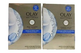 2X Olay Daily Facials Deeply Purifying Clean Dry Cloths 66 Ct. Each - £19.53 GBP
