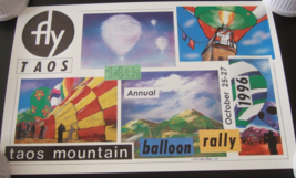 Fly Taos 1996 14th Annual Taos Mountain Balloon Rally Poster Signed 17X11 - £35.38 GBP