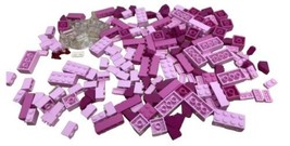 Lego 7 oz Mixed Lot Pink Bricks Jewels Windows &amp; Parts in Lego Tub Unused - £25.90 GBP