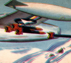 Jets, Rockets, Spacemen Bowman Gum #108 1951 EX/VG+ Thunderjet Rare Vint... - $24.22