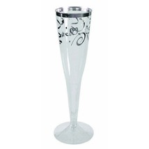 Forum Novelties Confetti Champagne Glass-6Pk-5.5oz, Silver, Standard - £34.51 GBP