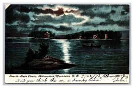 Fourth Lake Night View Adirondack Mountains New York NY UNP UDB Postcard U1 - £3.85 GBP