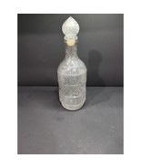 Federal Glass Clear Liquor Bottle 11&quot; Tall, Vintage Bar Accessories, Hom... - $24.75