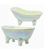 Shining Glittering Rainbow Ceramic Victorian Bathtub Shape Soap Dish Hol... - £14.15 GBP