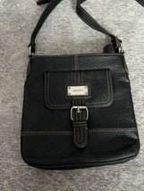 Nine West  Faux Leather Zip Crossbody Shoulder Bag Dark Brown Textured - $17.81