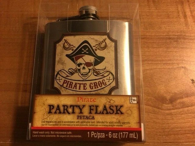 Pirate Party Flask - Use For CosPlay, Dress-Up, Halloween, or Theater! - $6.92