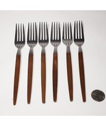 Set of 6 VTG MCM Ekco Eterna Canoe Muffin Forged Stainless Dinner Forks ... - £30.63 GBP